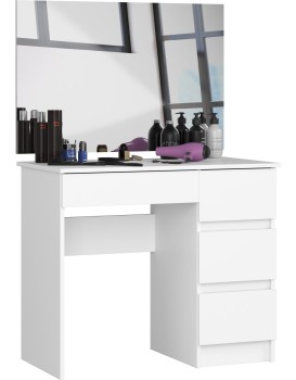Kosmetický stolek se zrcadlem T-6 I 90x50 cm bílý pravý