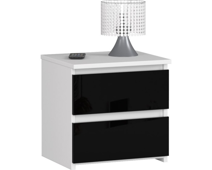 Noční stolek CL2 40 cm bílý/černý lesk