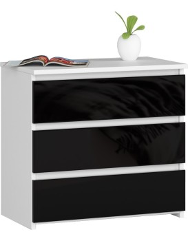 Komoda CL3 60 cm bílá/černá lesk