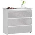 Komoda CL3 60 cm bílá/šedá lesk