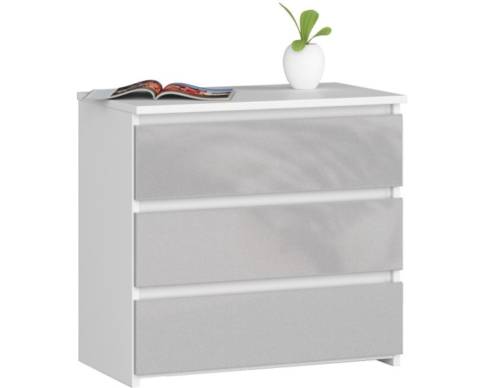 Komoda CL3 60 cm bílá/šedá lesk