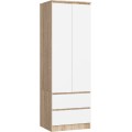 Šatní skříň Star 60 cm dub sonoma/bílá