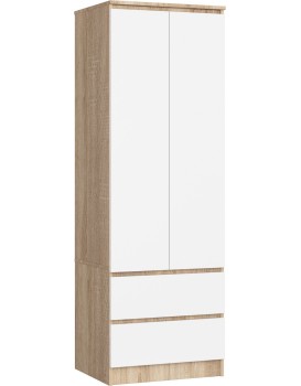 Šatní skříň Star 60 cm dub sonoma/bílá