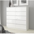Komoda Rollo K 160 cm bílá lesklá