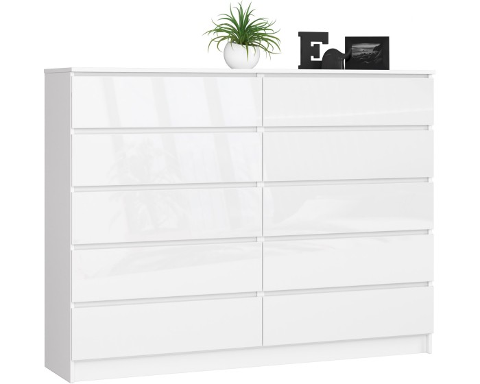 Komoda Rollo K 160 cm bílá lesklá