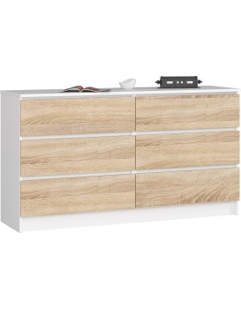 Komoda Rollo K 140 cm bílá/dub sonoma