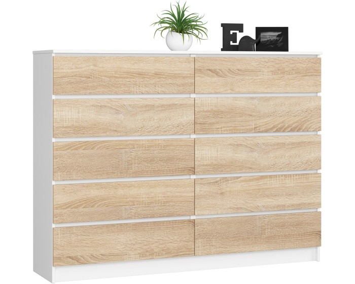 Komoda Rollo K 160 cm bílá/dub sonoma