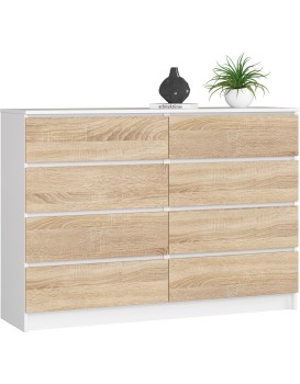 Komoda Rollo X 140 cm bílá/dub sonoma