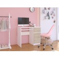 Psací stůl PIKSEL 90 cm bílý/dub sonoma pravý