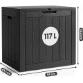 Zahradní úložný box Ezra 117 L černý