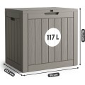 Zahradní úložný box Ezra 117 L šedý