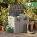 Zahradní úložný box Ezra 117 L šedý