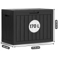 Zahradní úložný box Ezra 170 L černý