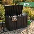 Zahradní úložný box Ezra 170 L černý
