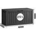 Zahradní úložný box Ezra 272 L černý