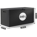 Zahradní úložný box Ezra 340 L černý