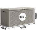 Zahradní úložný box Ezra 340 L šedý