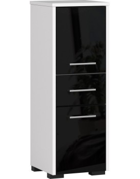 Koupelnová skříňka Fin bílá/černá lesk
