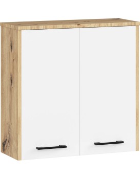 Závěsná koupelnová skříňka Fin 60 cm dub artisan/bílá