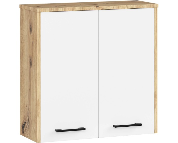 Závěsná koupelnová skříňka Fin 60 cm dub artisan/bílá
