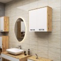 Závěsná koupelnová skříňka Fin 60 cm dub artisan/bílá