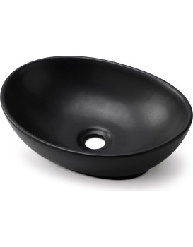 Keramické umyvadlo na desku OVALIS 41 cm matné černé