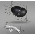Keramické umyvadlo na desku OVALIS 41 cm matné černé