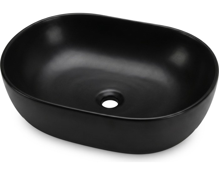 Keramické umyvadlo na desku ELIPSE 49 cm matné černé