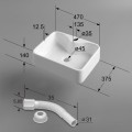 Keramické umyvadlo na desku Aura 47 cm lesklé bílé