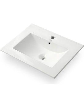 Zápustné keramické umyvadlo Nordis 61 cm lesklé bílé