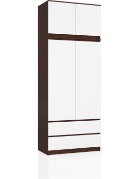 Šatní skříň s nástavcem Star 90 cm wenge/bílá