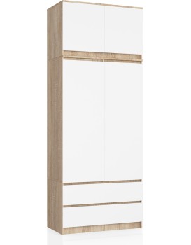 Šatní skříň s nástavcem Star 90 cm dub sonoma/bílá