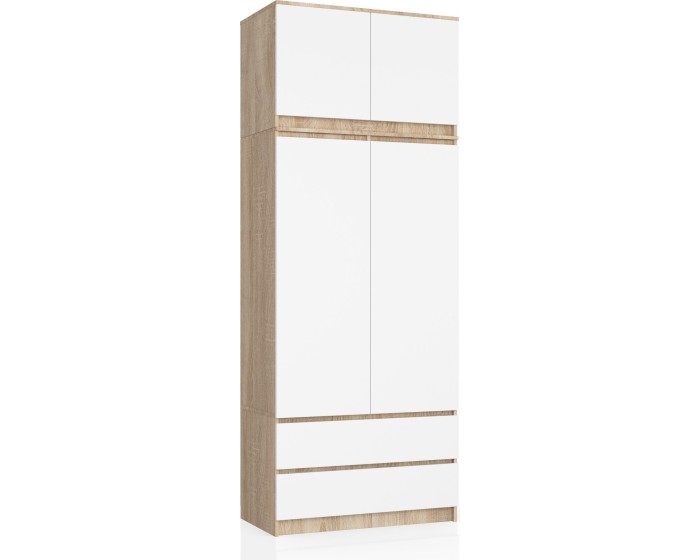 Šatní skříň s nástavcem Star 90 cm dub sonoma/bílá