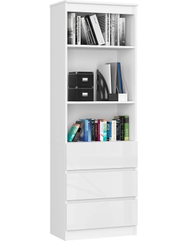 Knihovna Star 60 cm bílý mat/bílý lesk