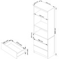 Knihovna Star 60 cm bílý mat/bílý lesk