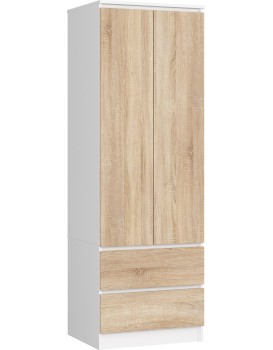 Šatní skříň Star 60 cm bílá/dub sonoma