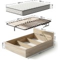 Jednolůžková postel Trento 120x200 se zvedacím roštem a matrací dub Sonoma