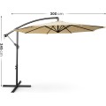 Zahradní slunečník ASTER s boční nohou 300 cm béžový