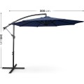 Zahradní slunečník ASTER s boční nohou 300 cm tmavě modrý