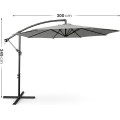 Zahradní slunečník ASTER s boční nohou 300 cm světle šedý