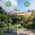 Zahradní slunečník CYNIA s boční nohou 300 cm béžový
