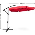 Zahradní slunečník CYNIA s boční nohou 300 cm červený