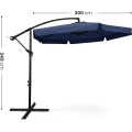 Zahradní slunečník CYNIA s boční nohou 300 cm tmavě modrý