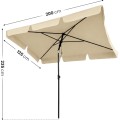 Zahradní slunečník FLOKS 200x125 cm béžový