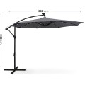 Zahradní slunečník MILIN s LED osvětlením 300 cm tmavě šedý