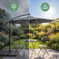 Zahradní slunečník MILIN s LED osvětlením 300 cm tmavě šedý