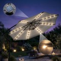 Zahradní slunečník MILIN s LED osvětlením 300 cm světle šedý