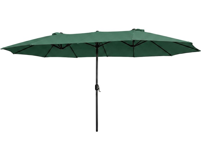 Dvojitý zahradní slunečník TILIA 460x270 cm tmavě zelený
