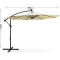 Zahradní slunečník MILIN s LED osvětlením 300 cm béžový
