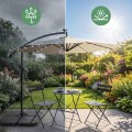 Zahradní slunečník MILIN s LED osvětlením 300 cm béžový